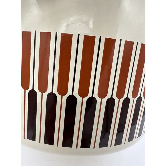 Vintage Moneta MCM Beige Brown Stock Pot 8-Quart Enamel with Lid Made in Italy - Picture 6 of 8